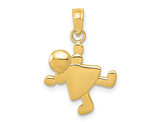 14K Yellow Gold Little Baby Girl Charm Pendant (NO Chain)